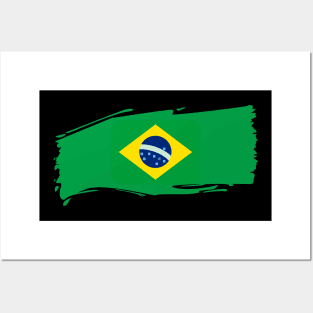 Brasil painted flag Posters and Art